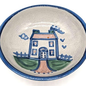 M A Hadley Vintage Pottery Farmhouse Cereal Soup Bowl Signed 5.5&quot;