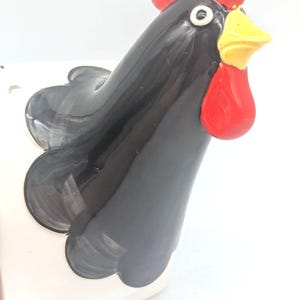 Vintage Ceramic Rooster Head Wall Hook Towel or Apron Holder Farmhouse Kitchen Decor Country Wall Mount Made in Japan