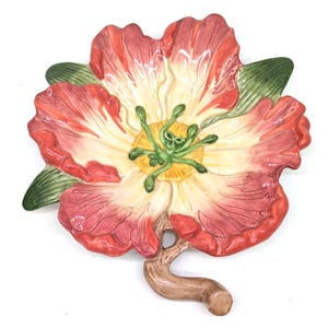 Fitz and Floyd Floral Wall Plate: Handcrafted Ceramic Hibiscus Décor