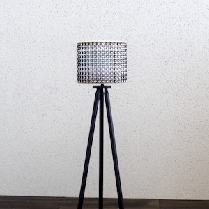 1/6 scale tripod floor lamp Black n Silver Bling White Led light image 1