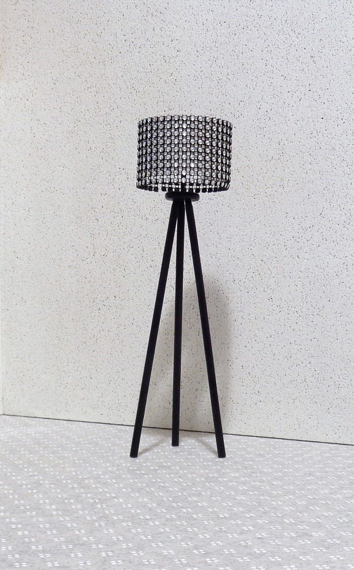 1/6 scale bling black and silver tripod floor lamp Etsy
