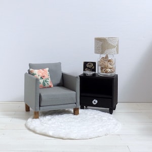 1/6 scale doll Furniture (1) chair in medium grey Color