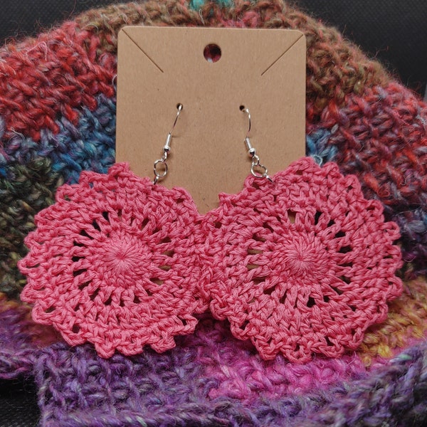 Crochet doily earrings (various colors)