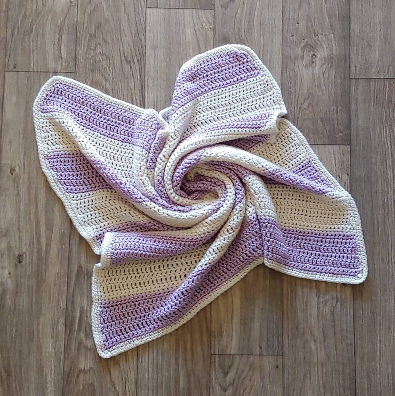 Lavender and Cream Crochet Blanket