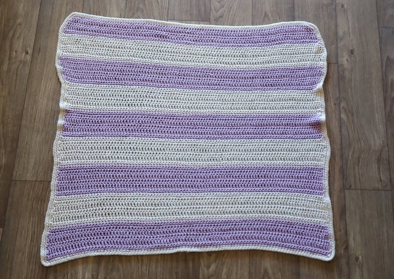 Lavender and Cream Crochet Blanket