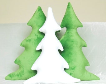Soft Xmas Tree, Cuddle Xmas Tree, Holiday Pillow, Winter Tree Shaped Cushion, Winter Decor, Smooth Plush Pillow, Christmas Gift