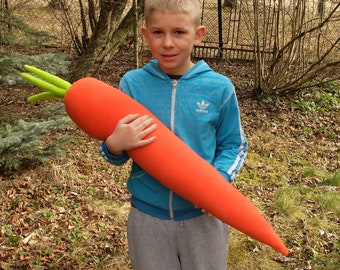 Extra groot wortelkussen, gevulde fleece wortel, pluche groente, kinderkamer, grappig cadeau, gigantische tuin, gigantische Veggie Prop, Florfanka