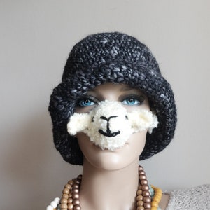 Schaf Nasenwärmer, Tier Nasenschal, flauschiges Lamm häkeln, Outdoor Nasenwärmer, kalte Nasenabdeckung, lustiger Welpe, Winter Gadget, Weihnachtsgeschenk