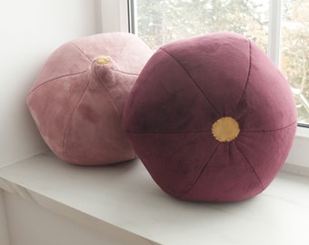 Big Fig Pillow, Fruit Cushion, Velvet Fig, Stuffed Fig, 3D Food Pillow, Fruit Art, Tropical Fruit, Wedding Gift, Florfanka
