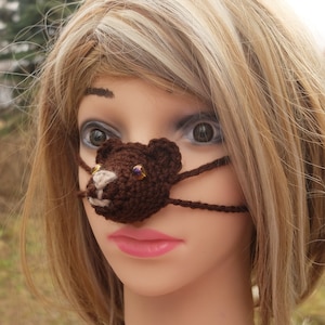 Tier Nasenwärmer, Nasenwärmer, gefrorene Nasenhülle, Gesichtsbedeckung, Häkelbär, Wintergeschenk, Lustiger Winter, für Tierliebhaber, Witziges Gadget