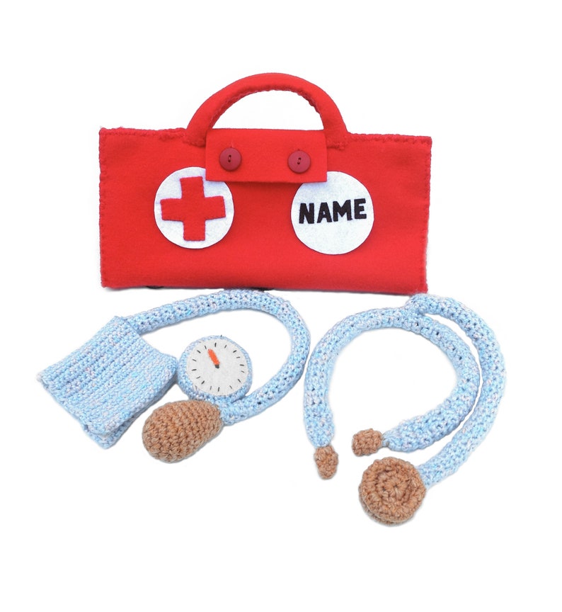 Stethoscope and Blood Pressure Cuff Toys Doctor Set Crochet Etsy