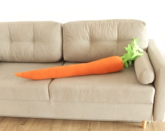 Grande carotte en polaire, coussin moelleux carotte, légumes farcis 3D, coussin peluche, garden-party, coussin détente, cadeau amusant, florfanka