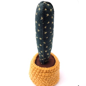Felt Cacti in Crochet Pot, Fake Plant, Small Succulent, Miniature Cactus, Desk Decor, Kids Room, Gardener Gift, Artificial Flower image 6