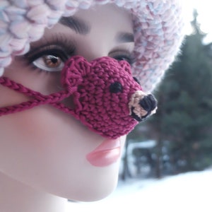 Cotton Nose Warmer, Nose Scarf, Crochet Nose Heater, Teddy Lovers, Valentine&#39;s Gift, Nose Clothes, Winter Party, Nose Sweater, Florfanka