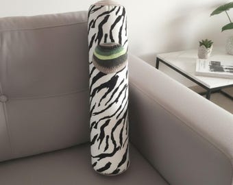 Velvet Birch Log Pillow with Fungi, Forest Walk Decor