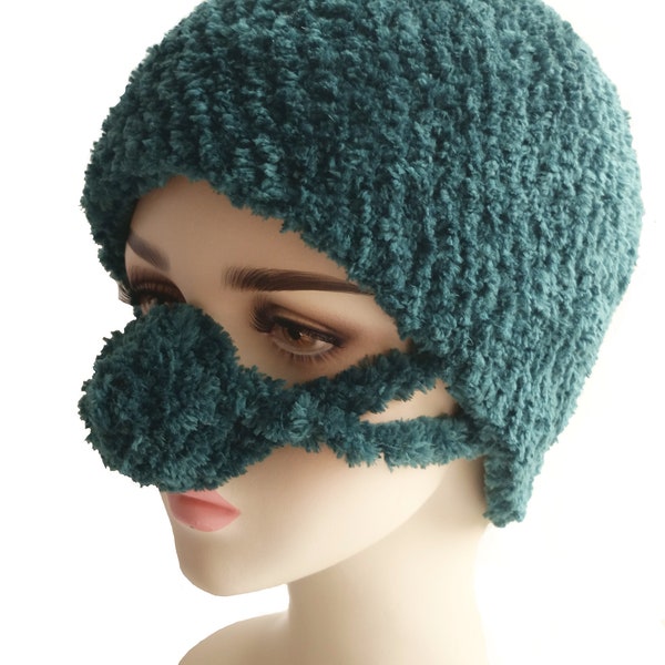 Plush Nose Warmer, Fluffy Nose Hat, Crochet Nose Hat, Funny Christmas Gift, Winter Sport Gadget, Gag Gift for Friend, Florfanka