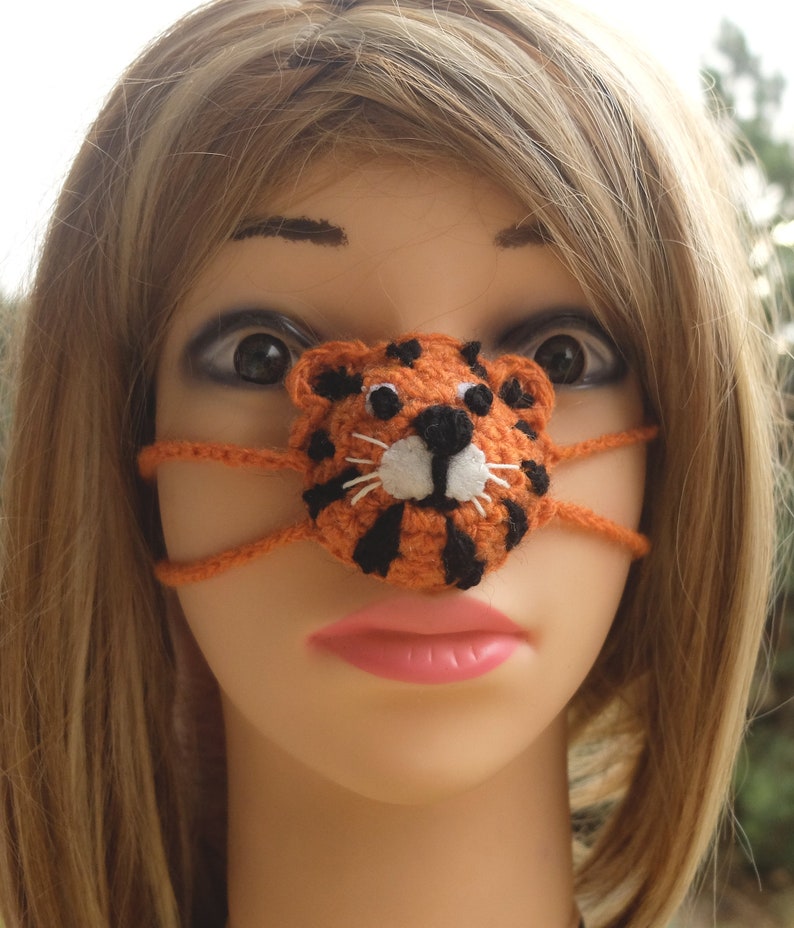 Nose Warmer Crochet Tiger Animal Nose Cozy Nose Hat Etsy