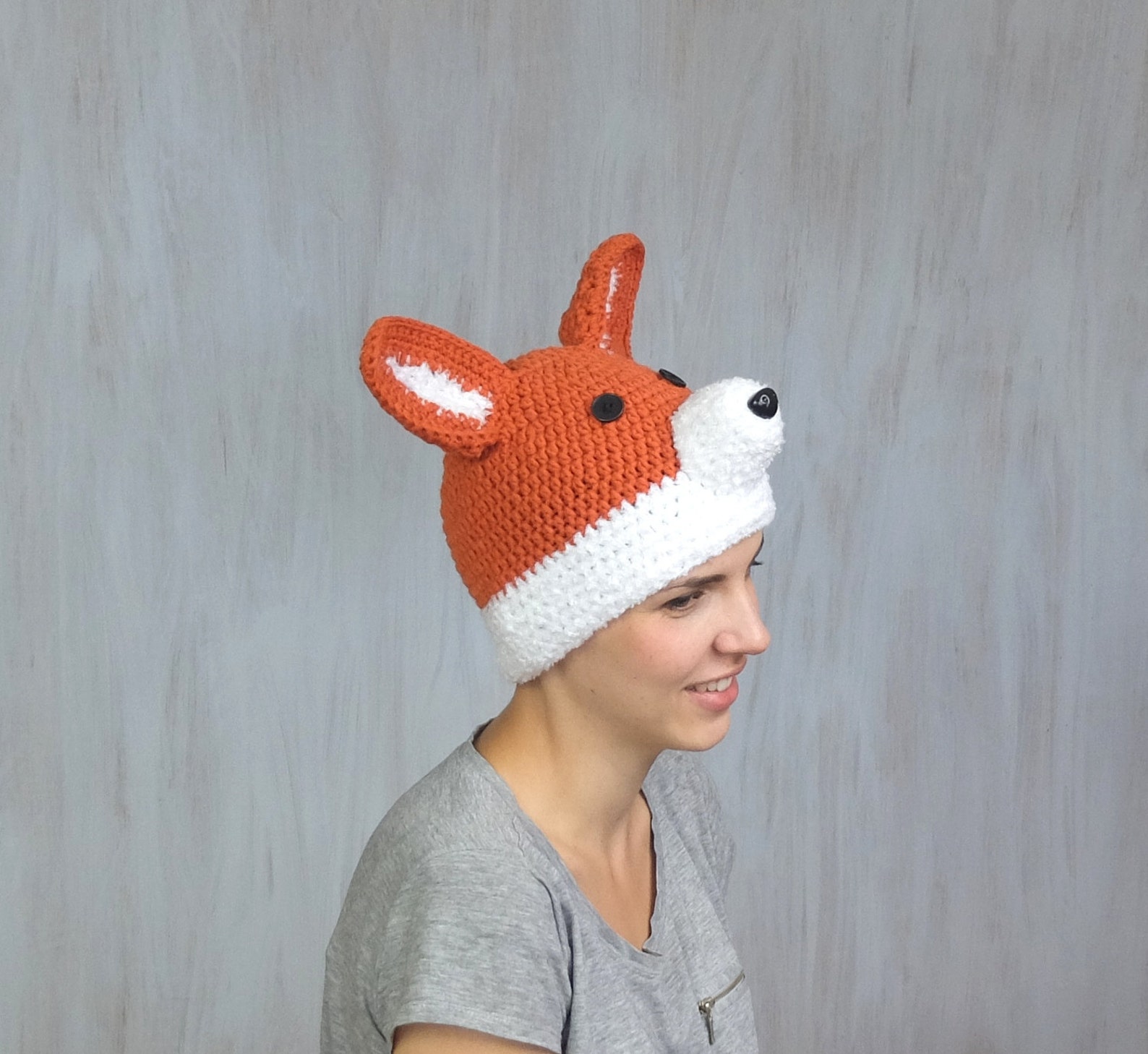 Red Fox Hat Fox Beanie Animal Hat For Animal Lovers Unisex Etsy