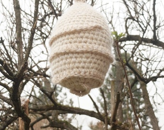 Nido de avispas falso, nido de avispas falso, repelente de avispas de crochet, repelente ecológico de avispones, repelente no tóxico de avispas y avispones, señuelo