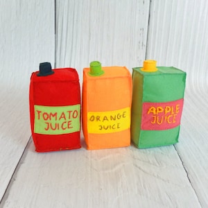 Fake Food, Felt Juice Carton, Juice Box, Pretend Food, Pretend Drink, Pretend Party