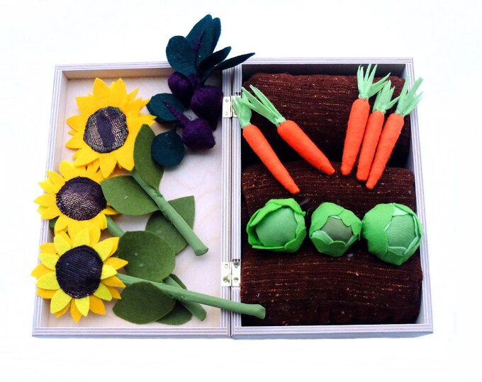 Mini Garden Felt Toy Vegetable Garden Play Set Edu Toy Etsy