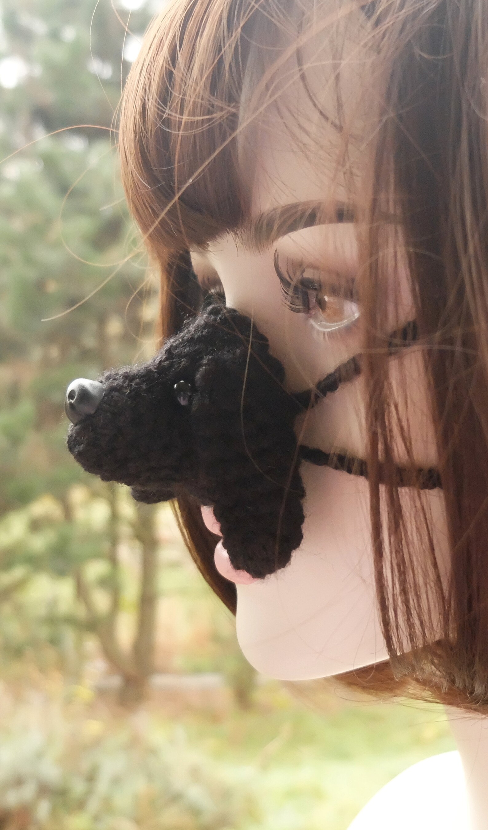 Dog Nose Warmer Black Dog Long Ears Animal Nose Scarf Etsy