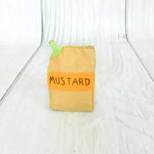 Realistic Felt Food, Felt Mustard Sachet, Pretend Food, Kitchen Decoration, Florfanka