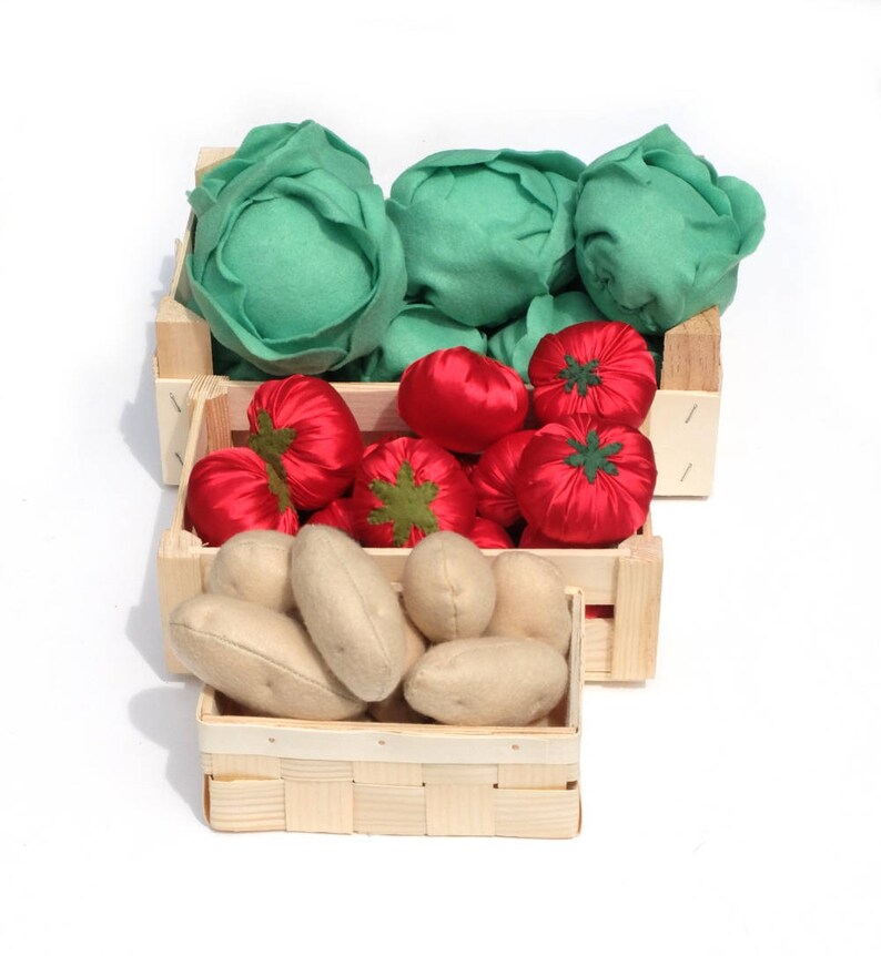 FULL SIZE Felt Cabbage Felt Lettuce Montessori Toy Pretend Etsy
