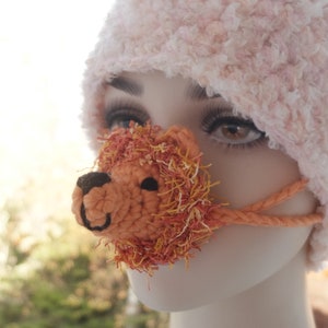 Lion Nose Warmer, Cold Nose Cover, Outdoor Fun, Sporting Event, Winter Games, Holiday Gift, for Her or Him, Fun Crochet Face