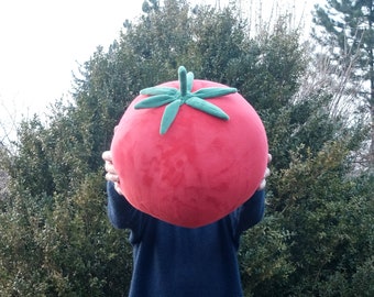 The Biggest Tomato Pillow in my Store, Velvet Veggie, Pretend Food, New House Gift, Soft Pillow, Red Pillow, Cottage Accent, Florfanka