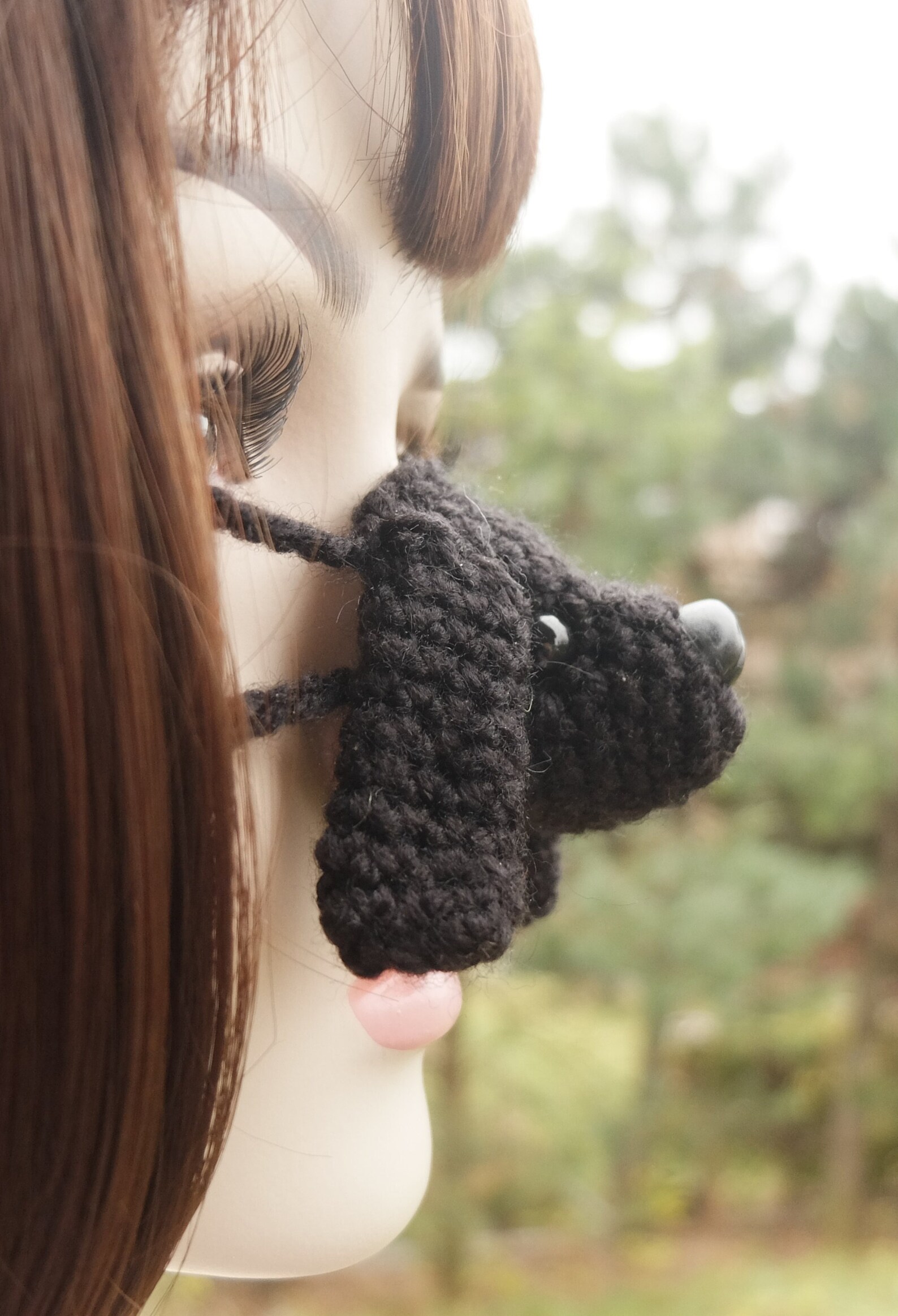 Dog Nose Warmer Black Dog Long Ears Animal Nose Scarf Etsy