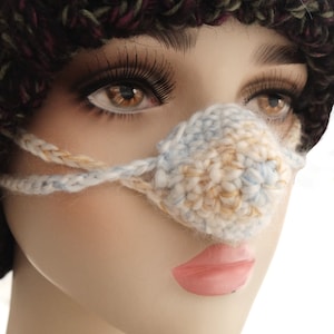 Soft Nose Warmer, Pastel Nose Hat, Crochet Nose Heater, Funny Nose Sleeve, Winter Accessory, Winter Gift, Nose Protector, Florfanka