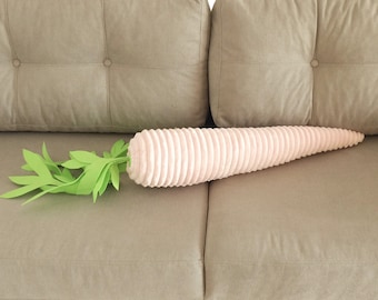 Stuffed Carrot Pillow, Pink Carrot, Striped Carrot, Oversized Carrot, Plush Vegetable,  Funny Gift, For Gardener, Veggie Prop, Florfanka