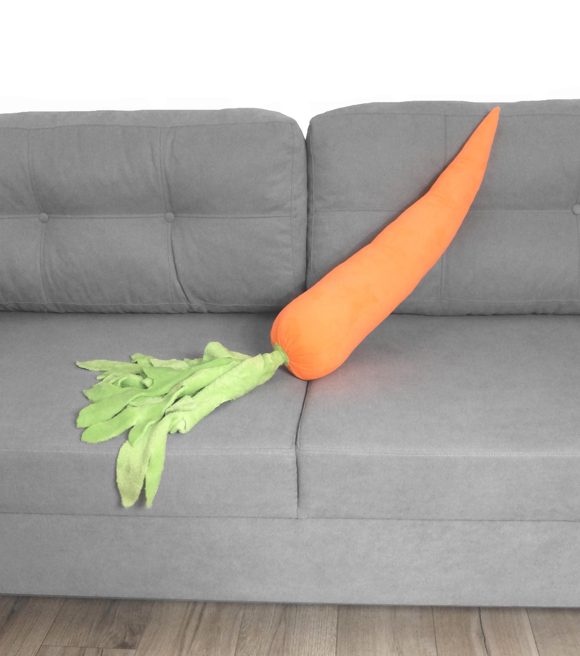 Large Velvet Carrot, Soft Carrot Pillow, Orange Carrot, Stuffed Veggie 3D, Plush Cushion, Garden Party,  Relax Pillow, For Easter, Florfanka
