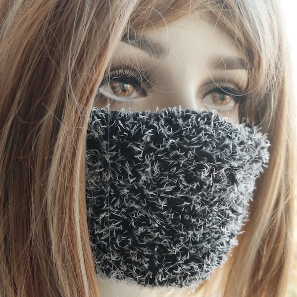 Réchauffeur facial en tricot, masque facial duveteux, couvre-bouche et nez, protecteur réutilisable pour le visage, couvre-visage, pour les jours de gel, Florfanka