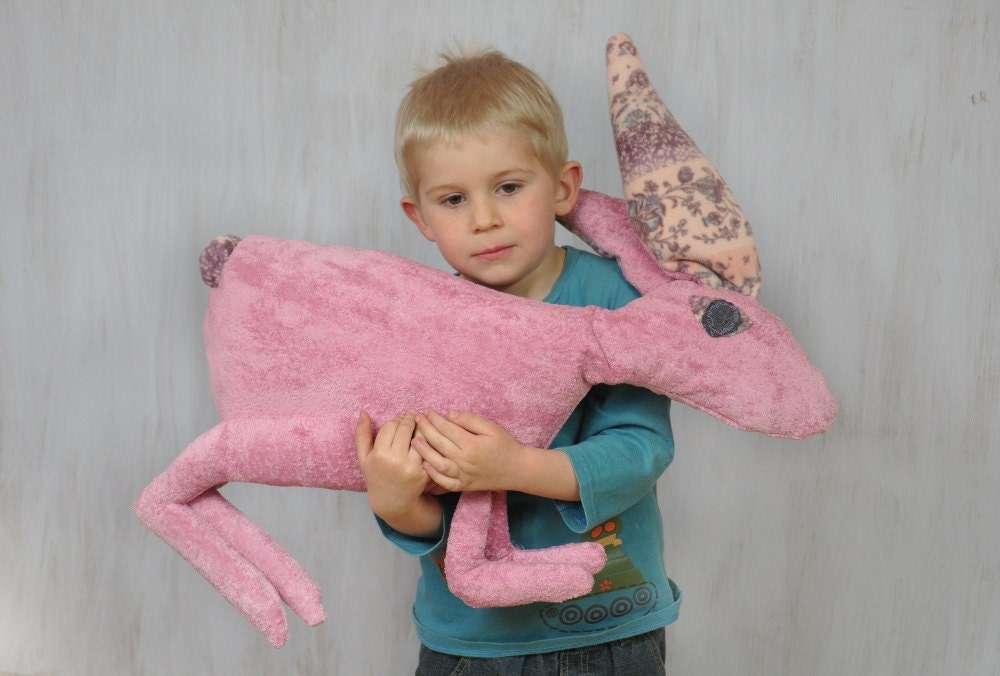 Giant Hare Rabbit Bunny Pillow Kids Room Decor Country House Summer Whimsical Pink For Animal Lovers Sweet Soft Toy Funny Plush