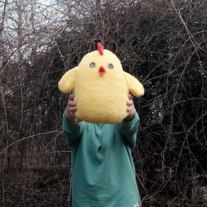 Yellow Chicken, Easter Pillow, Plush Chicken Cushion, Cute Pillow, Soft Pillow, Funny Spring Gift, Kids Room Decor, Florfanka