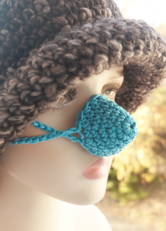 Chauffe-nez turquoise, chapeau de nez en coton, masque de nez