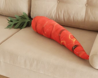Oversized Stuffed Carrot, Red Carrot Pillow, Colorful Vegetable, Huge Funny Pillow, Garden Cushion, Home Decor, Florfanka