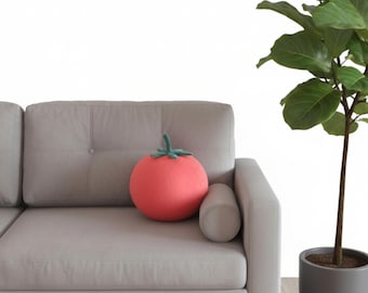 Pink Raspberry Tomato, Velvet Tomato Pillow by Florfanka