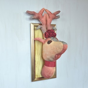 Soft sculpture from the forest, hart head, deer head, 3D animal head, animal portrait, stag, fauxidermy, woodland animal, wild animal lovers