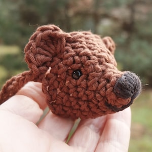 Brown Bear, Cotton Nose Warmer, Crochet Nose Heater, Small Joke Gift, Winter Accessory, Winter Woodland, Florfanka