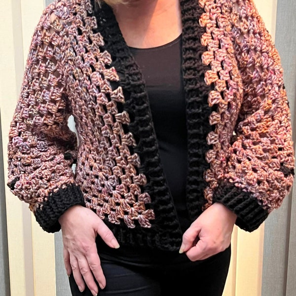 US & NL Crochet Pattern/gehaakt vest Hexigan Cardigan LA