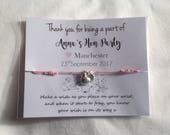 Personalised Hen party wish bracelets friendship bracelet hen charm choice of colours