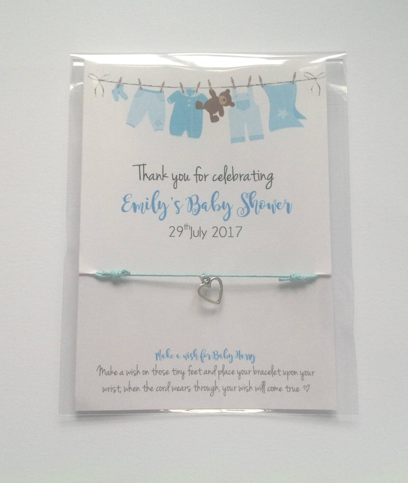 Baby Shower Favour Friendship / Wish Bracelet Personalised Etsy UK