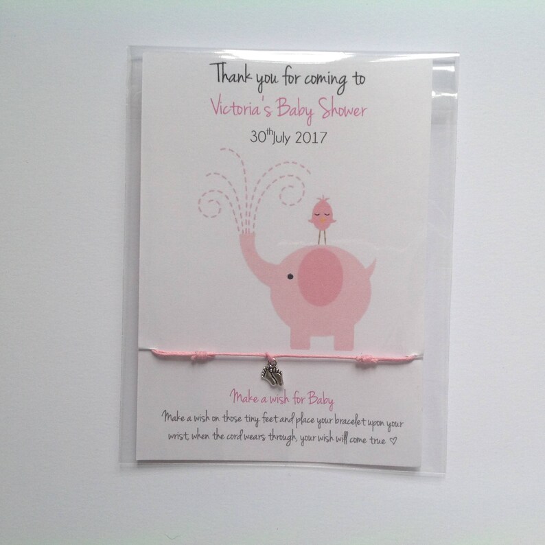 Baby Shower Favour Friendship / Wish bracelet personalised Etsy