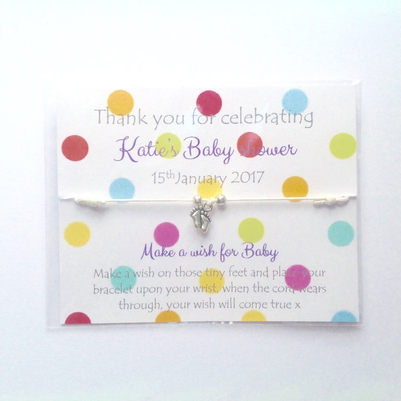 Baby Shower Favour Friendship Wish Bracelet Personalised Etsy Baby Shower Favour Friendship Wish Bracelet Personalised Etsy