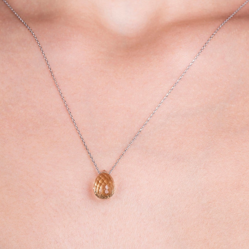 Minimalist Necklace Bridesmaid Gift Floating Necklace One Stone Necklace Minimal Necklace Floating Charm Necklace Dainty Necklace