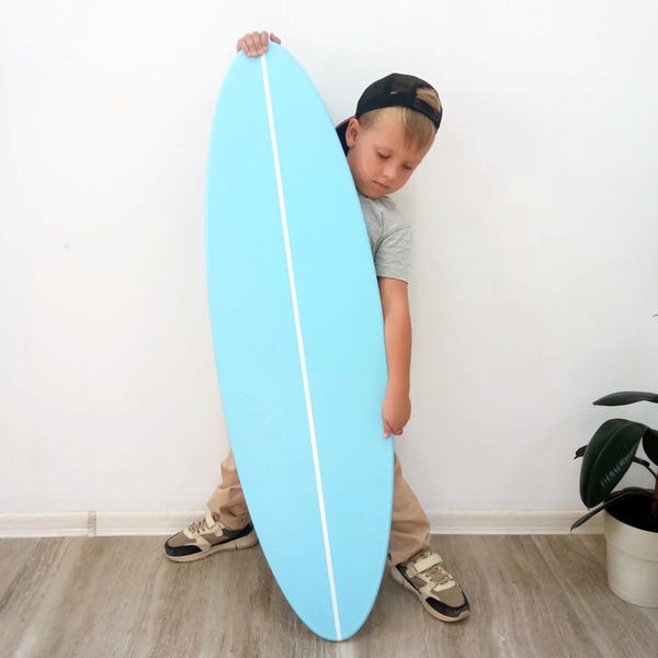 Dekoratives Surfbrett Schild in Blau mit benutzerdefinierten Farben für ein Strand Thema Home Decor Gästebuch Schild