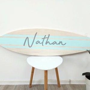 Surfboard wall plaque Personalized sign Wooden surfboard decor